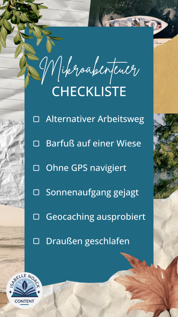 Eine Liste mit Ideen für Mikroabenteuer.